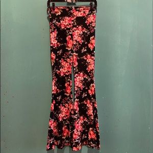 Floral super soft flare leg pants